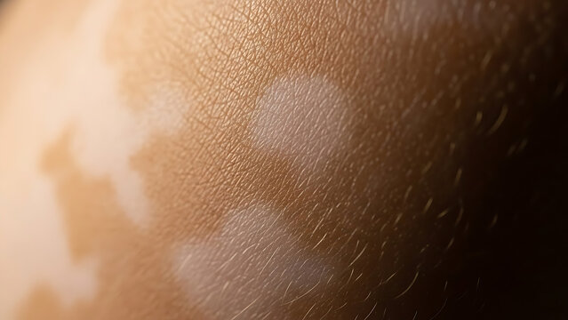 Close up of skin with vitiligo or leucoderma condition