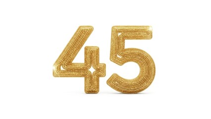 Obraz premium Golden Number 45 Image: Glittering Celebration, Anniversary Design, Festive Occasion, Luxurious Style, Elegant Decoration, Forty-Five Anniversary