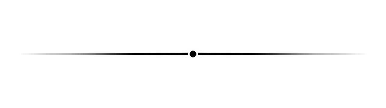 Black horizontal line with center dot divider element