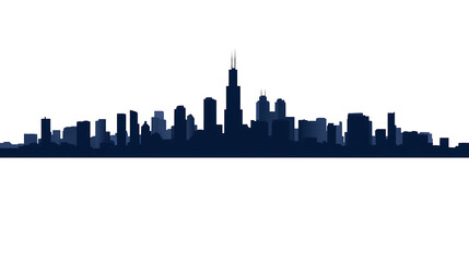 Fototapeta premium minimal urban city skyline silhouette illustration, isolated graphic