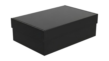 Naklejka premium Black rectangular shoe box with lid black box rectangular box 1 closed box