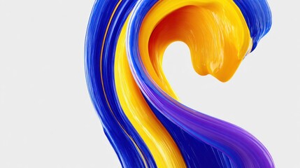 Vibrant streaks of glossy liquid paint swirl dynamically against a bright background