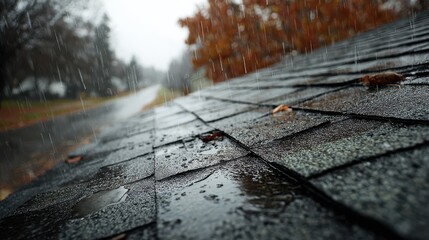 Fototapeta premium Rainy day on a quiet road