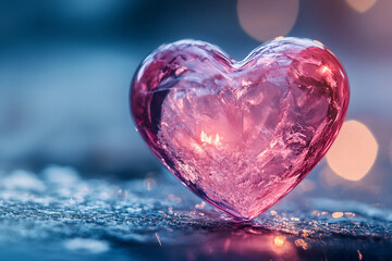 Sparkling gemstone heart shapes in vibrant colors for luxurious Valentine&rsquo;s Day wallpaper design, generative ai