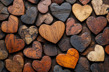 Abstract heart pattern on geometric textured background for Valentine wallpaper, generative ai