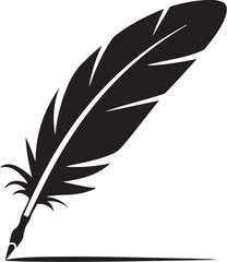 Fototapeta premium Black feather with white details on white background
