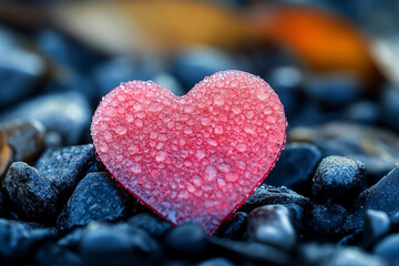 Abstract heart pattern on geometric textured background for Valentine wallpaper, generative ai