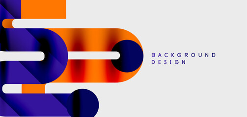 Obraz premium Abstract geometric shapes, orange, purple, white. Modern design, dynamic composition, clean aesthetic. Background element for presentations.