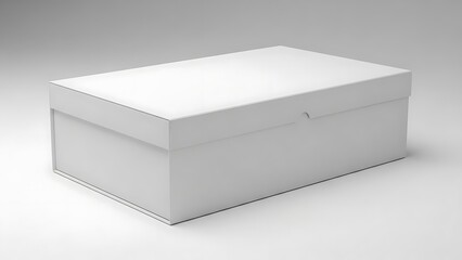 Naklejka premium White rectangular shoe box with lid white box rectangular box 6 closed box