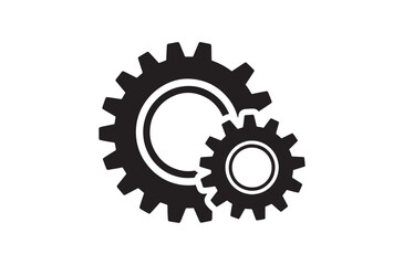 Settings Gear Silhouette Icon Sheet, System Configuration and Setup Vector