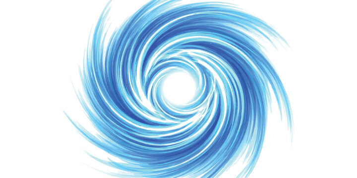 Dynamic abstract blue vortex with a luminous core symbolizing motion and digital flow