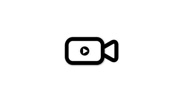 Simple video camera icon with play button