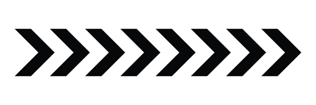 Arrow icon. Arrow symbols. Chevrons icon vector. Blend effect. Black chevron arrows in horizontal arrangement