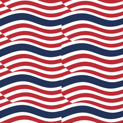 Fototapeta premium Wavy Red White and Blue Patriotic Striped Pattern