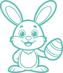Fototapeta premium Easter bunny silhouette, rabbit vector art, bunny clip illustration, spring animal graphic, holiday icon design