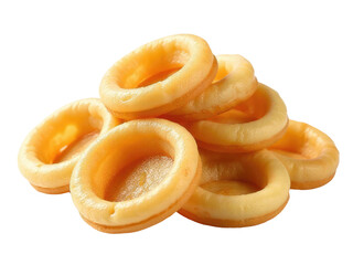 A creative arrangement of donuts stacked on top of each other, perfect for food or dessert photography