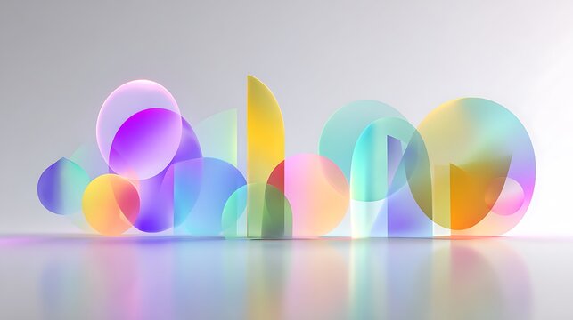Glowing neon abstract shapes background 