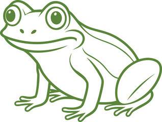 Fototapeta premium Frog silhouette, simple frog icon, flat amphibian vector, modern animal shape, clean outline design