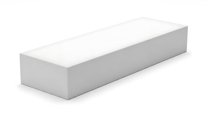 Fototapeta premium White rectangular box with flat and right angle corners white box flat right angle corners packaging