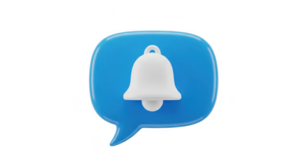 Notification bell icon isolated on transparent background