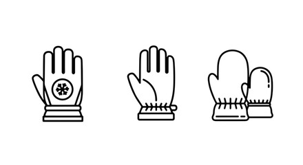Obraz premium Winter glove and mitten icons for warm handwear and cold weather protection