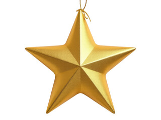 Obraz premium A shiny gold star hangs from a colorful string, perfect for decoration or gift giving