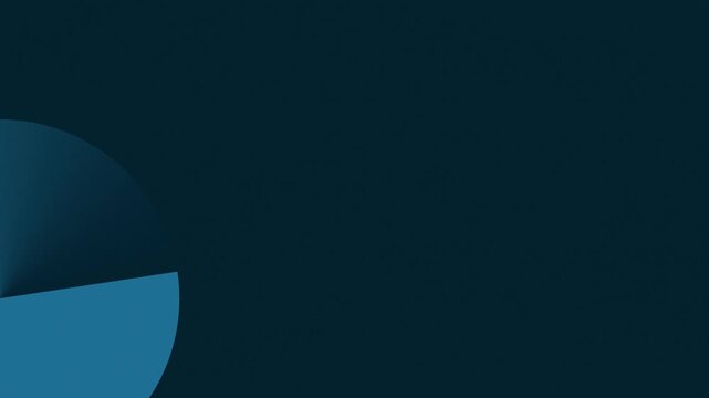 Dark blue background with a partial blue pie chart in the bottom left corner, simple graphic element, minimalistic design, shallow focus, cool tones, abstract.
