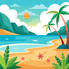 Obraz premium Tropical beach sunset