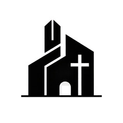 Obraz premium Church Icon with Cross and Bell Tower transparent background