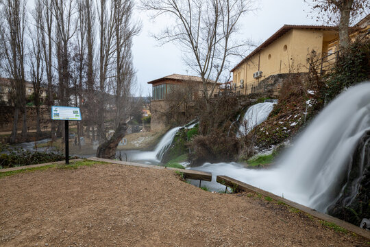 Waterfalls of the Cifuentes River in the town of Trillo, Guadalajara, Spain, also called "El Chorreron"
