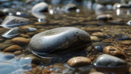 Stones in shallow water