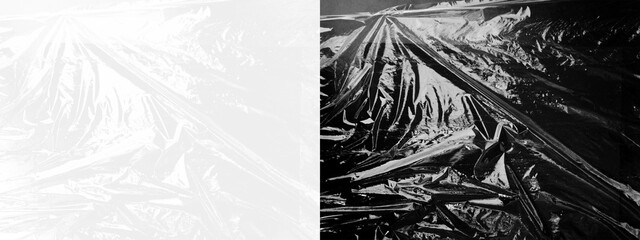 Crumpled Plastic Wrap Transparent Texture Realistic plastic wrap texture . Stretched polyethylene...