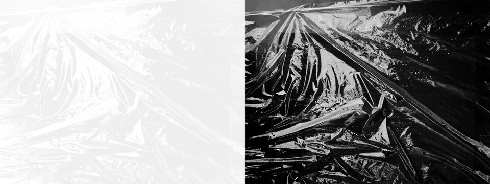 Crumpled Plastic Wrap Transparent Texture Realistic plastic wrap texture . Stretched polyethylene cover Plastic stretch cellophane effect with a crumpled and wrinkled texture. Realistic wrapping PNGs