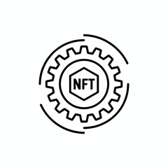 Fototapeta premium Abstract Gear Icon with NFT Text Centered Design
