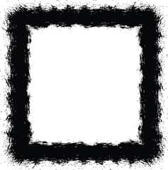 Grunge black ink spray frames and textured border collection on white background