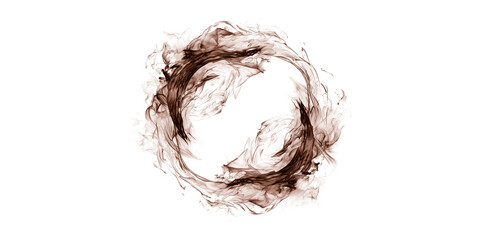 Abstract dark red brown smoke fire vortex energy ring dynamic digital art background effect motion texture mysterious