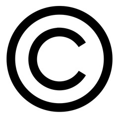 Black Copyright Symbol Icon  Simple Vector Image Illustration