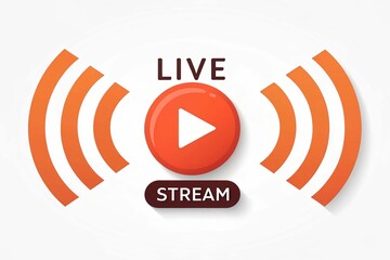 Live stream button icon in flat style webinar vector illustration on isolated background streaming sign business concept