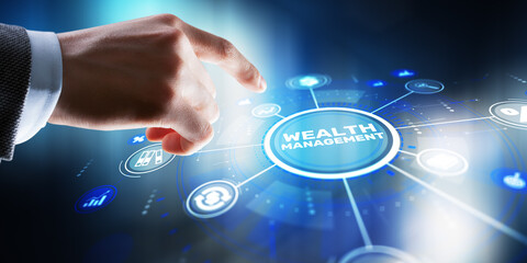 Professional wealth management services with financial portfolio analysis and investment strategy...