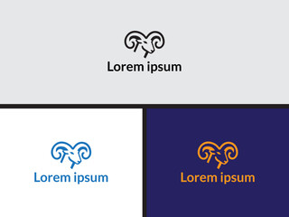 Collection of ram logo and domestic sheep,ram vector design