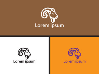 Collection of ram logo and domestic sheep,ram vector design