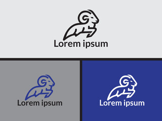 Collection of ram logo and domestic sheep,ram vector design