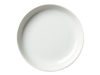 A simple and minimalist setup featuring a white plate on a white background, ideal for use in product or food photography