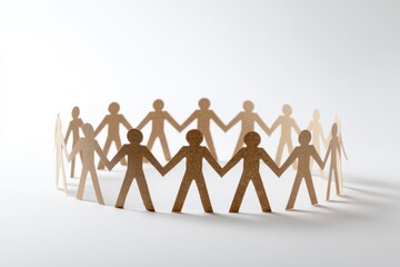 Circular paper chain of human figures symbolizing unity and community