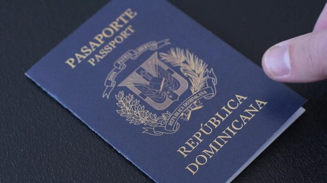 Dominican republic passport, visa for international travel and vacation. Dominican passport as a background for your design
