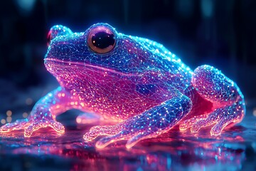 Neon glowing amphibian art high resolution picture