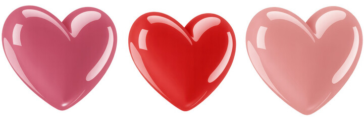 3d heart png cut out element set 
