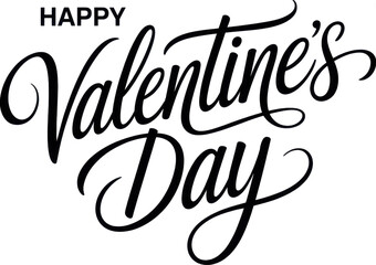 Valentines Day romantic lettering. Happy Valentine's Day, February 14 holiday greetings. Creative typography for your graphic design. PNG file.  
