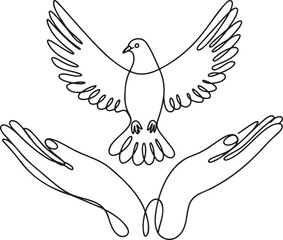 Obraz premium a-minimalist-line-drawing-of-a-dove-emer_cTF-dElBRjmJLPes2JAU0Q_WxyvEpmcSJS3p0oLjbjCAA_traced