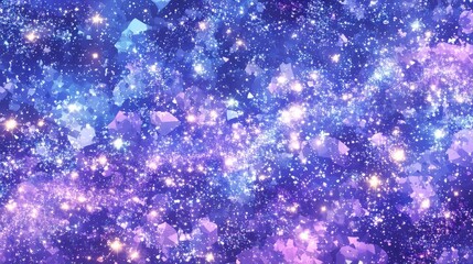 きらめく星と粒子が広がる宇宙の抽象背景